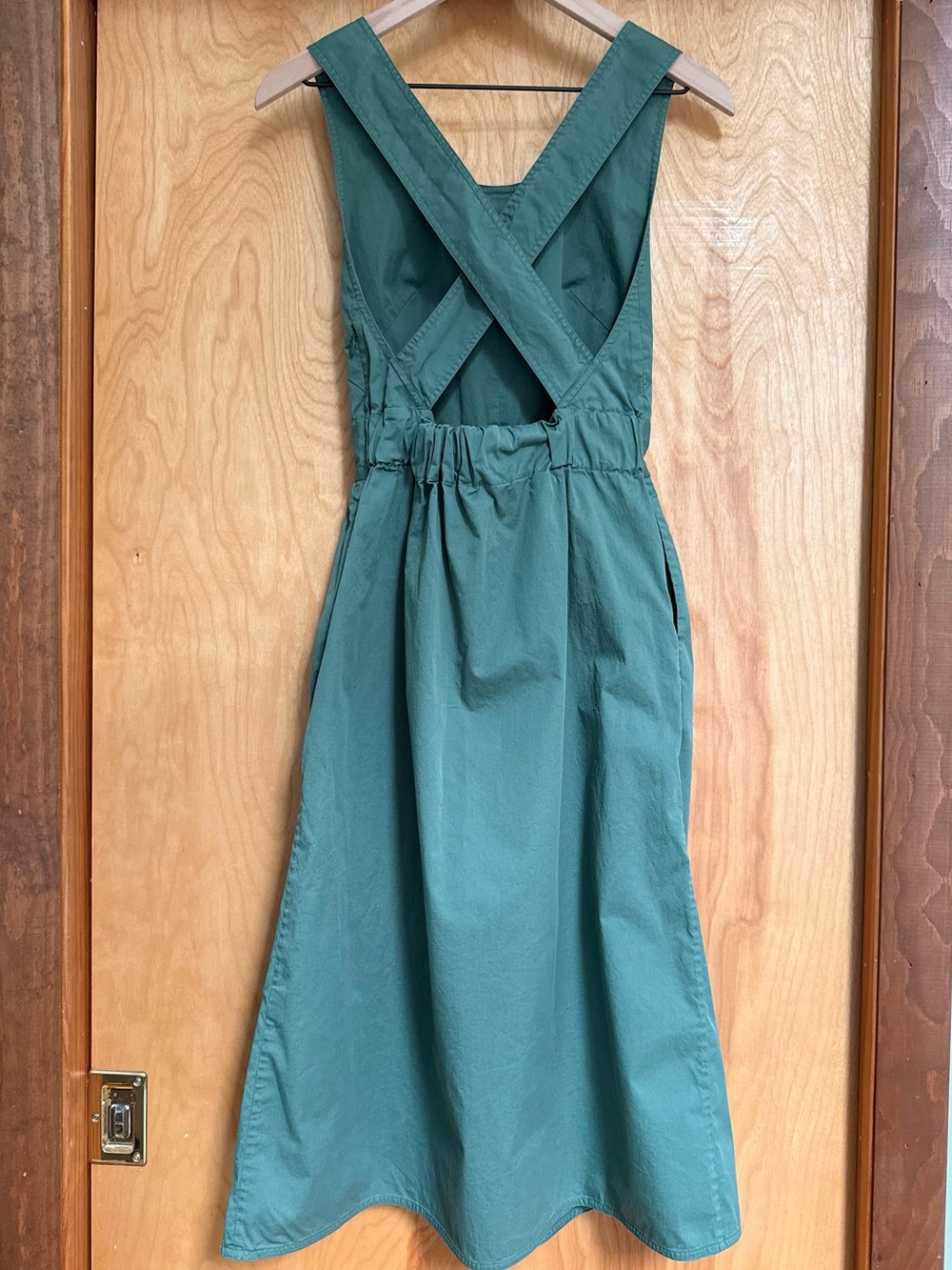 XS Everlane Soft Green Cross-Back Sundress Cotton Summer Dress